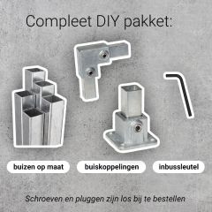 Hoogslaper Geneve | Vierkant Staal 25x25 mm | Voet | DIY