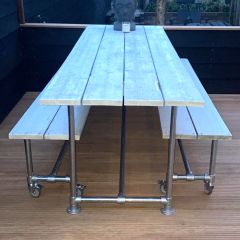 Bankje Vaduz | Staal 33.7 mm | Wiel | DIY