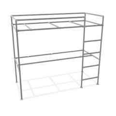 Hoogslaper met bureau Zermat | Staal 33.7 mm | Voet | DIY