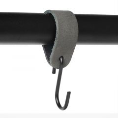 S-haak met lus | Vintage grey (leer)
