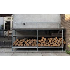 Haardhout opslag Karlstad Duo | Staal 33.7 mm | Vloer | DIY