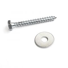 Zwarte Houtdraadbout M6x50 met ring - (8 st.)